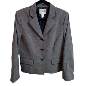 Pendleton Savvy Stretch Navy Blue/White Wool Blend Blazer‎ Size 12